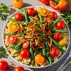 Quinoa Salad with Crispy Vegetables in oil on canvas