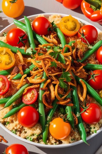 Quinoa Salad with Crispy Vegetables in oil on canvas