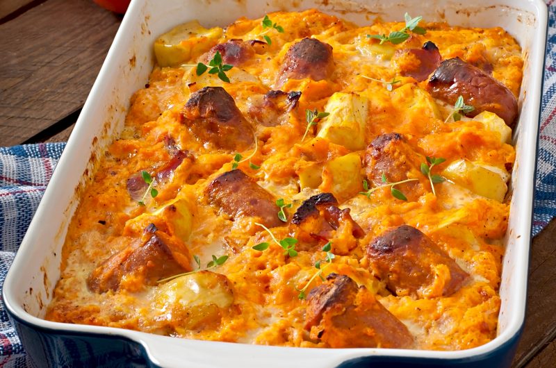 Delicious Pumpkin and Potato Gratin with Bacon and Comté